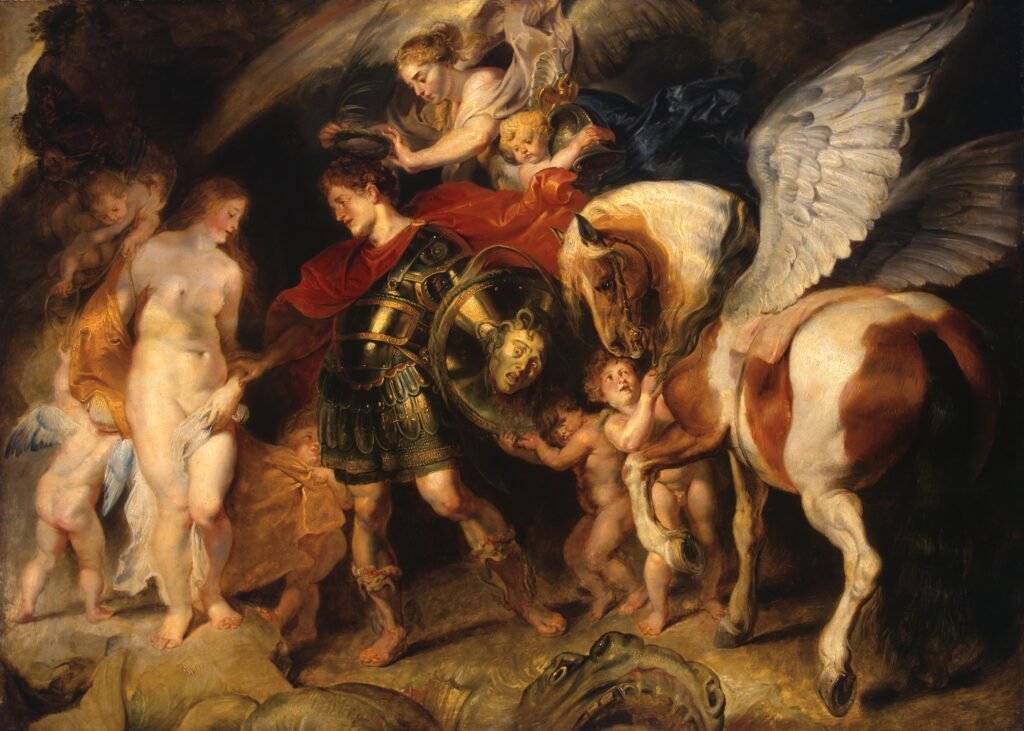 Perseu contra a Medusa: libertação de Andrômeda como crítica à Lei Maria da Penha Pintura de Rubens onde Perseu liberta Andrômeda acorrentada, com a cabeça da Medusa na Égide — metáfora visual da crítica à Lei Maria da Penha como justiça simbólica que sacrifica a essência feminina.